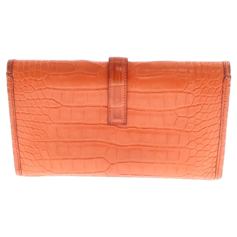 HERMES (エルメス) ジジェ ミニクラッチバック クロコダイル オレンジ  