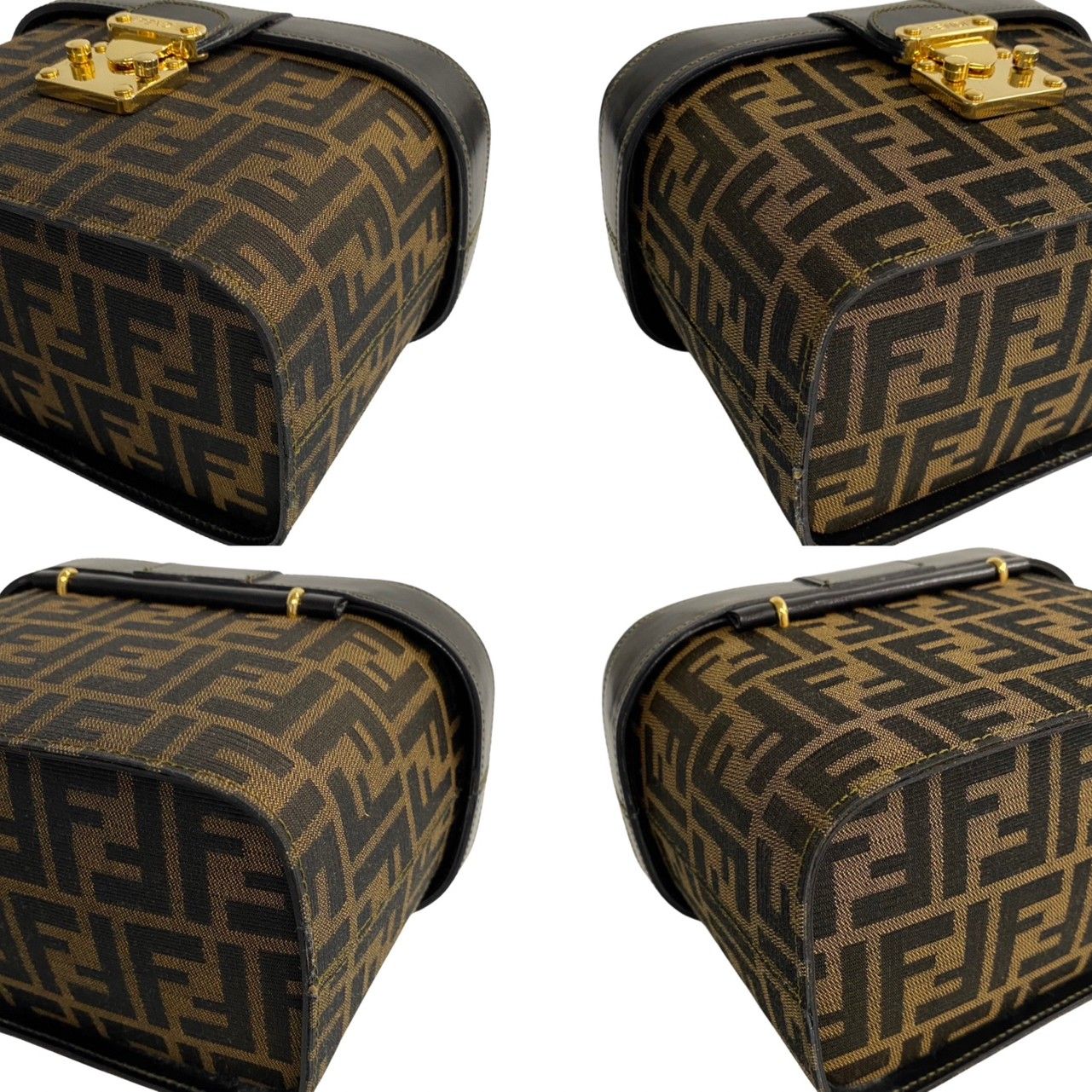 極 美品 箱 袋付き FENDI フェンディ ズッカ 柄 ロゴ レザー 本