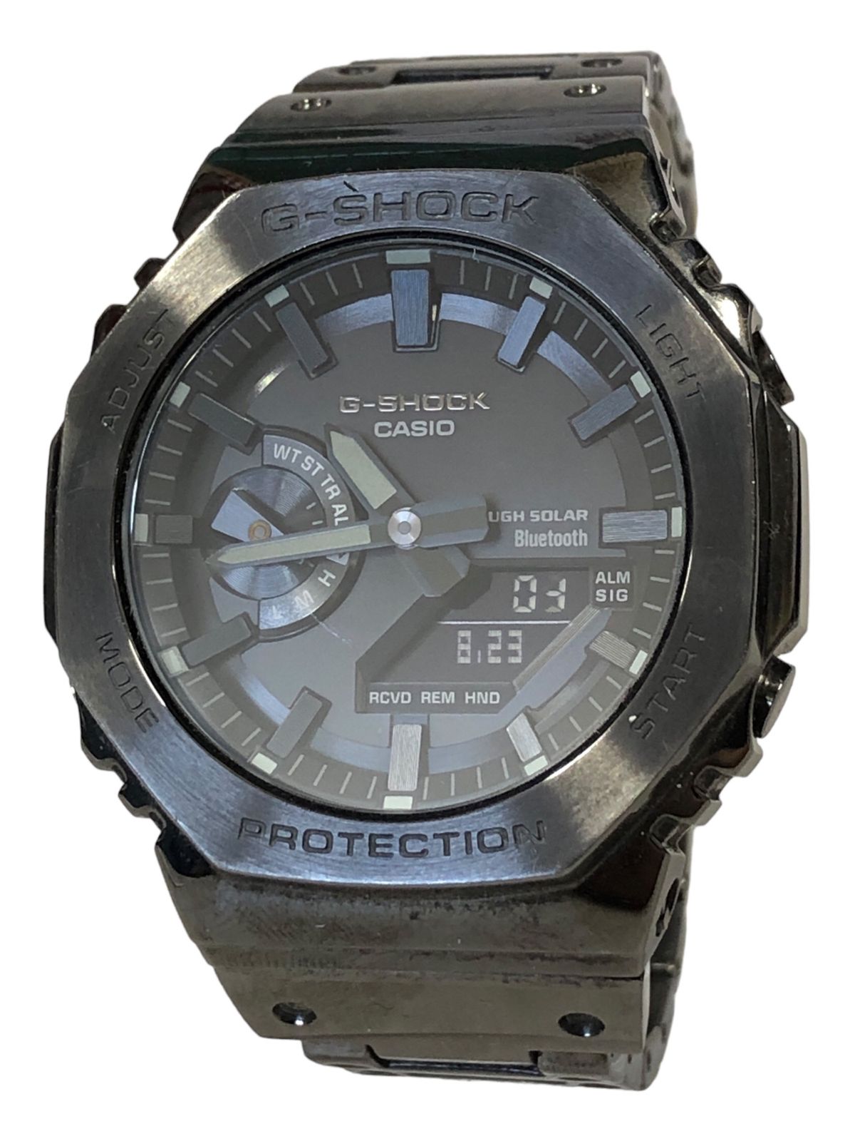 CASIO (カシオ) G-SHOCK フルメタル タフソーラー Bluetooth デジアナ 腕時計  GM-B2100 ブラック メンズ/025