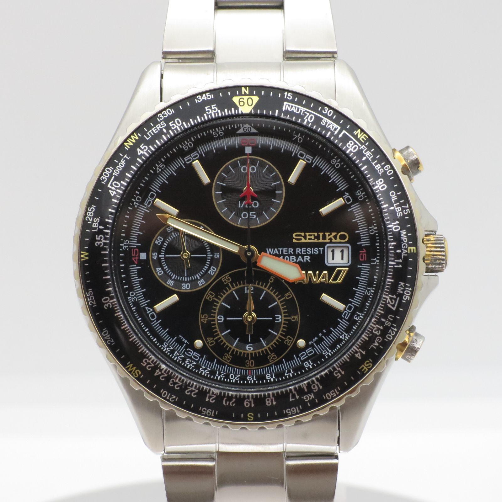 SEIKO セイコー フライトマスター ANAコラボ 7T92-0CF0 腕時計 SEIKO ANA HAPPY FLIGHT 7T92-0CF0 Men's Watch Blue Pilot