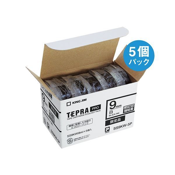 （まとめ）キングジム テプラPROテープ強粘着 白／赤文字 SS12RW〔×30セット〕 テプラPROテープ 強粘着ラベル(白に赤文字) キングジム テプラテープ