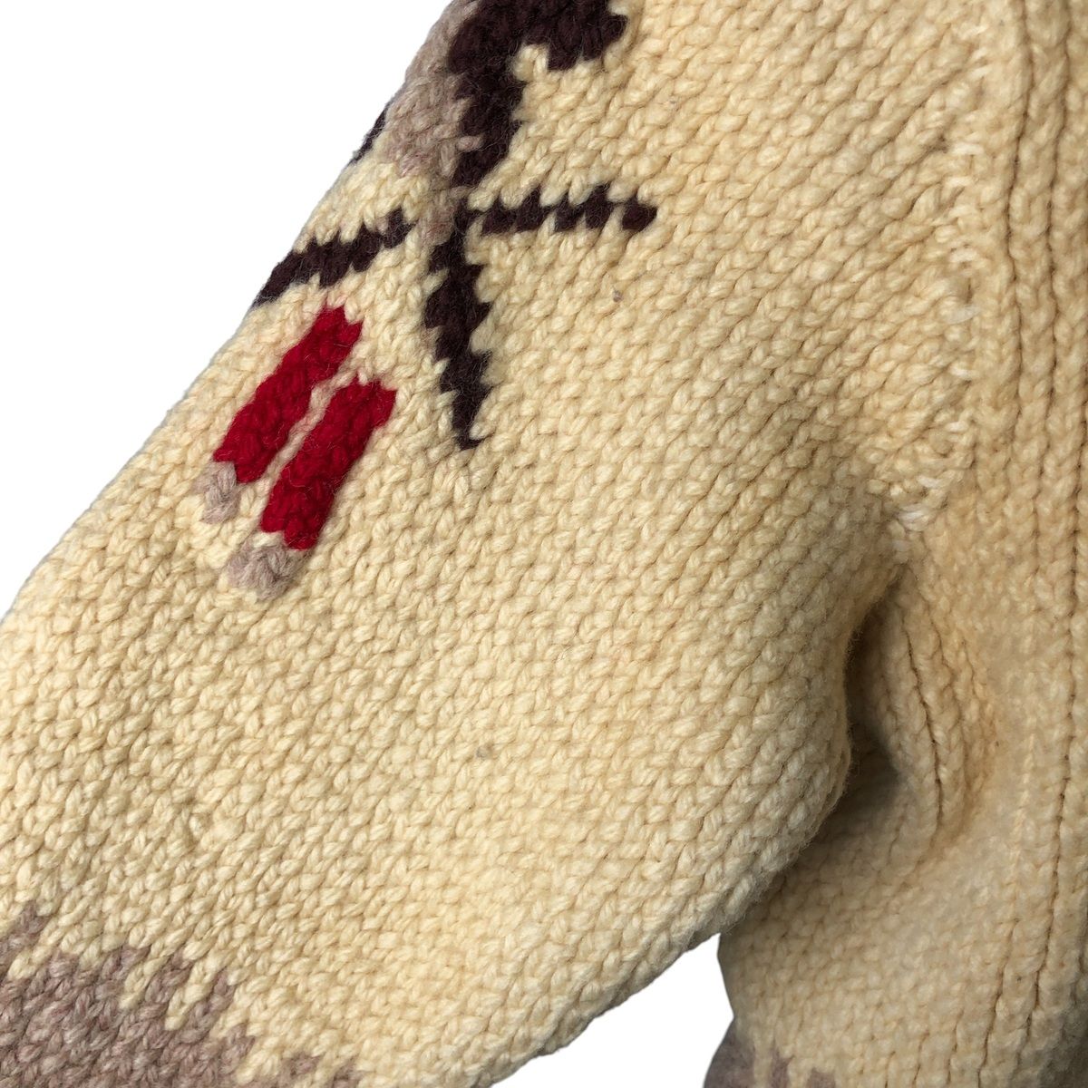 古着 70年代 総柄 ハンティング柄 カウチンセーター メンズM相当 ヴィンテージ evb 031456