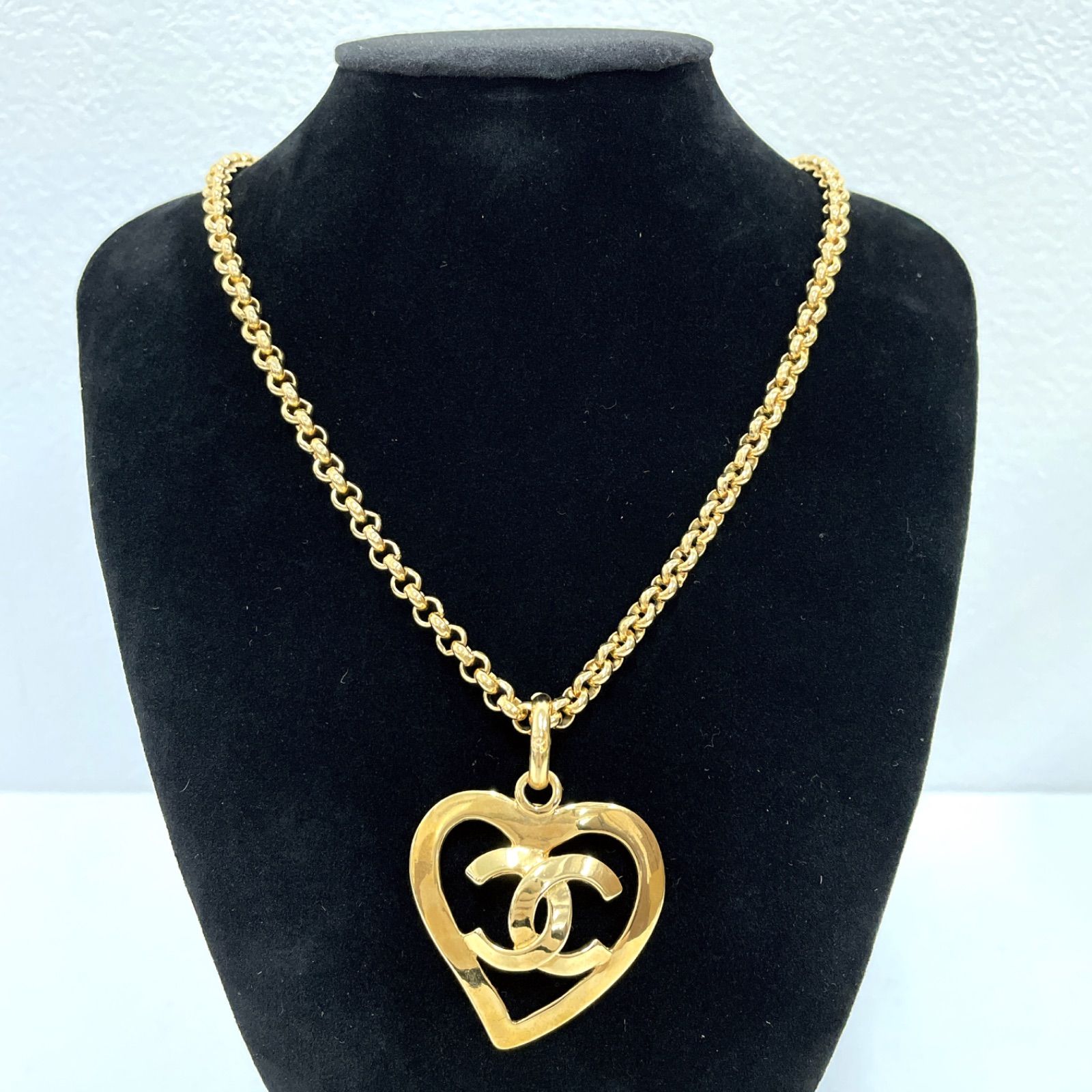 CHANEL シャネル ココマーク ハート ネックレス ロングネックレス 95P 