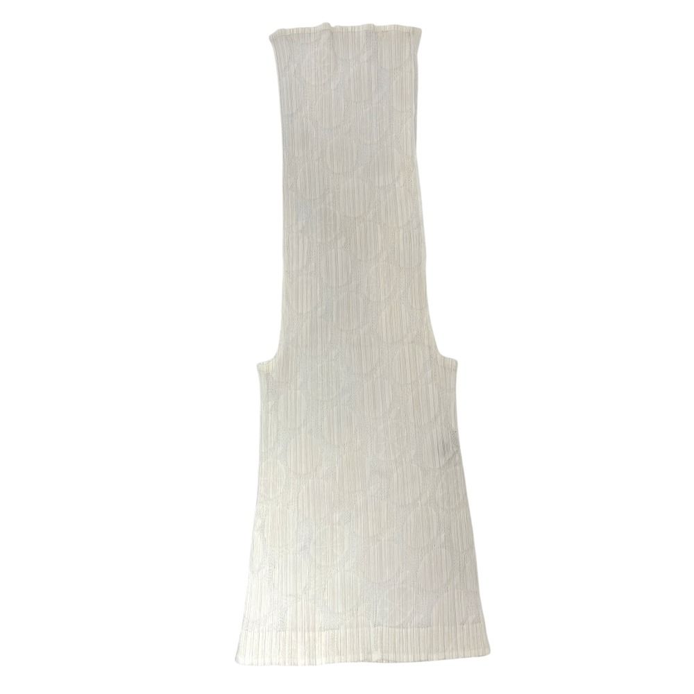 新品✨PLEATS PLEASE プリーツ　ノースリーブ　茶色　白色　サイズ3 美品 PLEATS PLEASE プリーツプリーズ イッセイミヤケ フルーツ