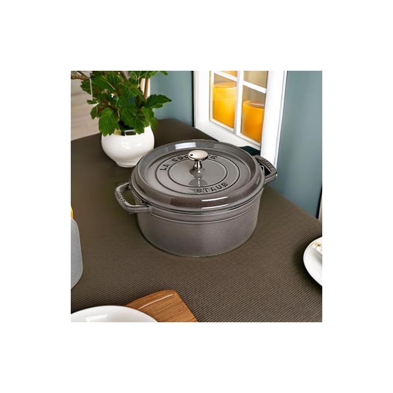 STAUB ココット ラウンド グレー 取扱説明書付き　18cm 正規品 STAUB ココット ラウンド グレー 取扱説明書付き 18cm 正規品 ストウブ