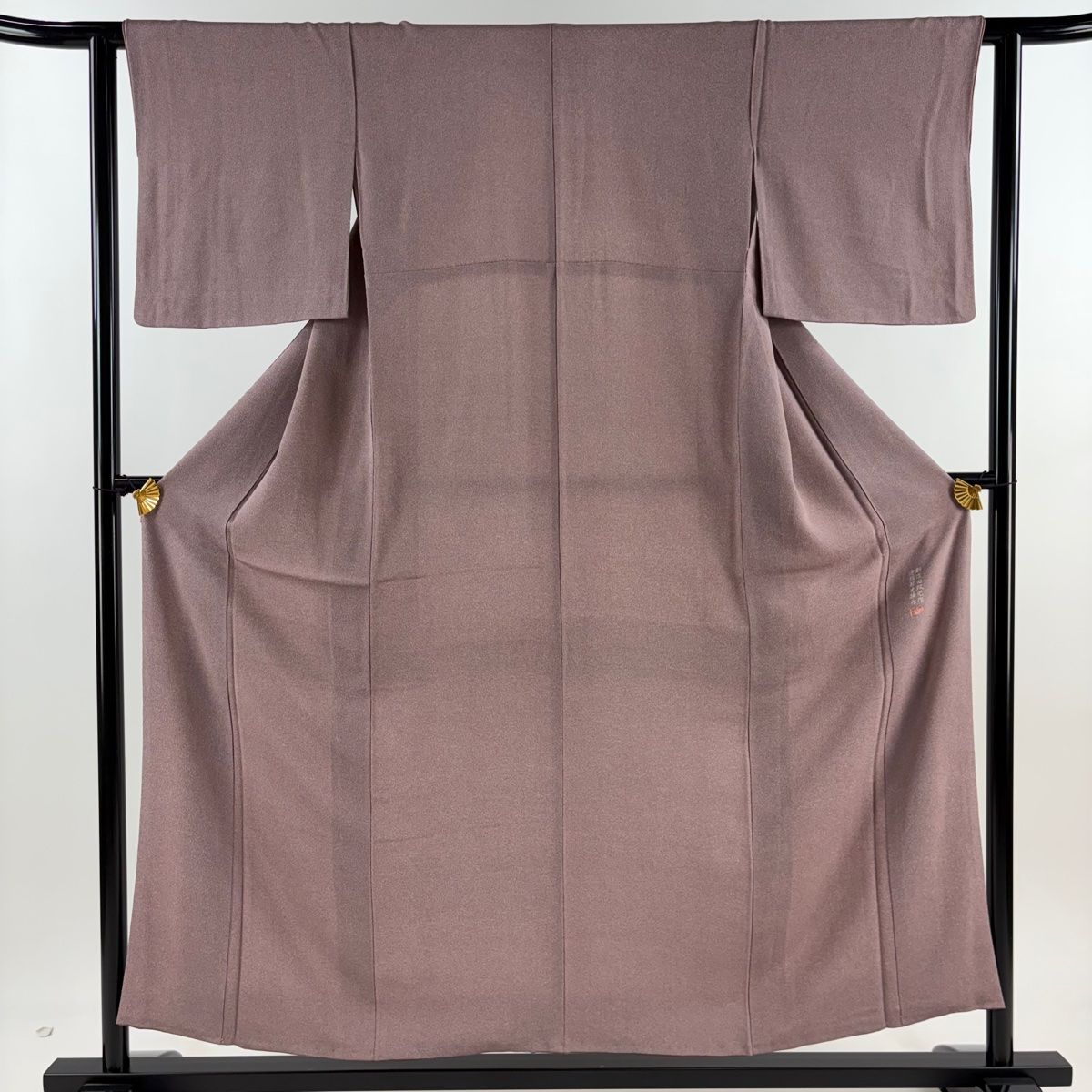 江戸小紋 身丈154cm 裄丈61.5cm S 袷 落款 鮫 小豆色 正絹 秀品