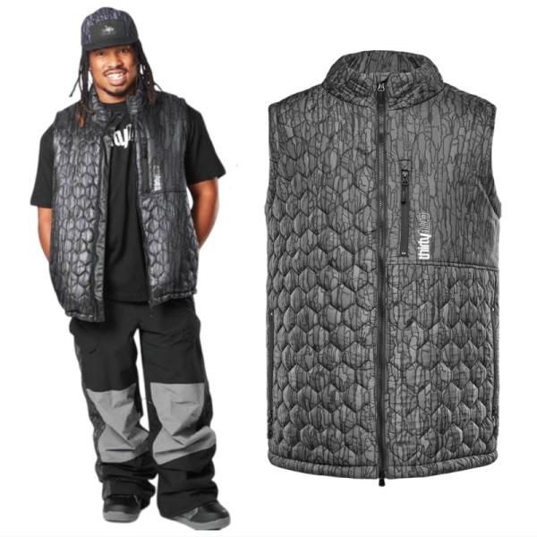 25 REST STOP PUFF VEST BLACK ヘルロイド スノボウェア リバーシブル ベスト 24-25 型落ち 旧モデル 日本 2025-2025