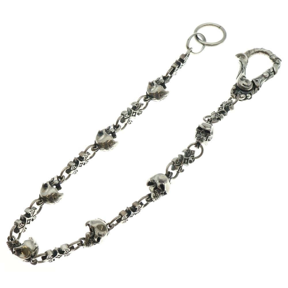 CRAZY PIG クレイジーピッグ SKULL - LINK WALLET CHAIN スカル-リンク ウォレットチェーン ウォレット側カラビナ シルバー 415