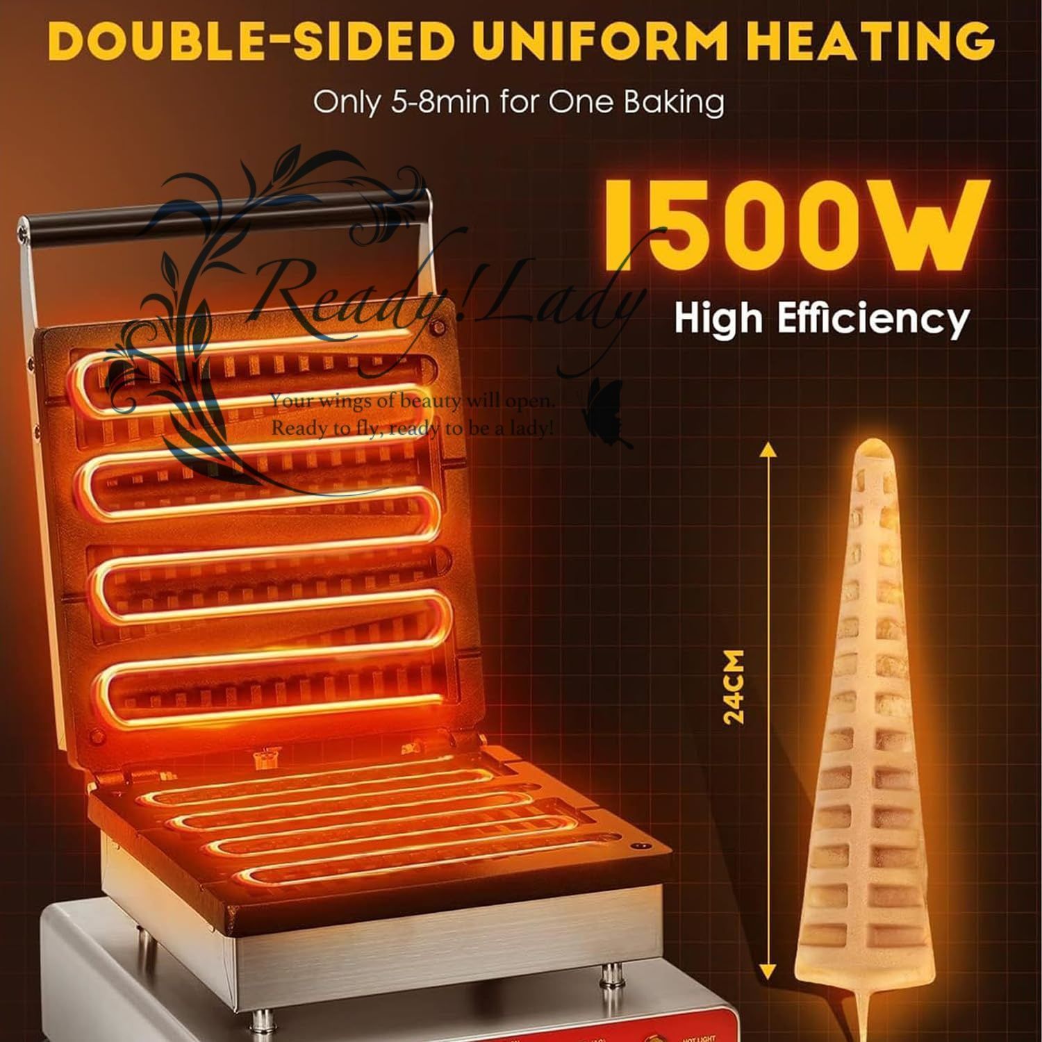 コマーシャル1500W電気ワッフルメーカー