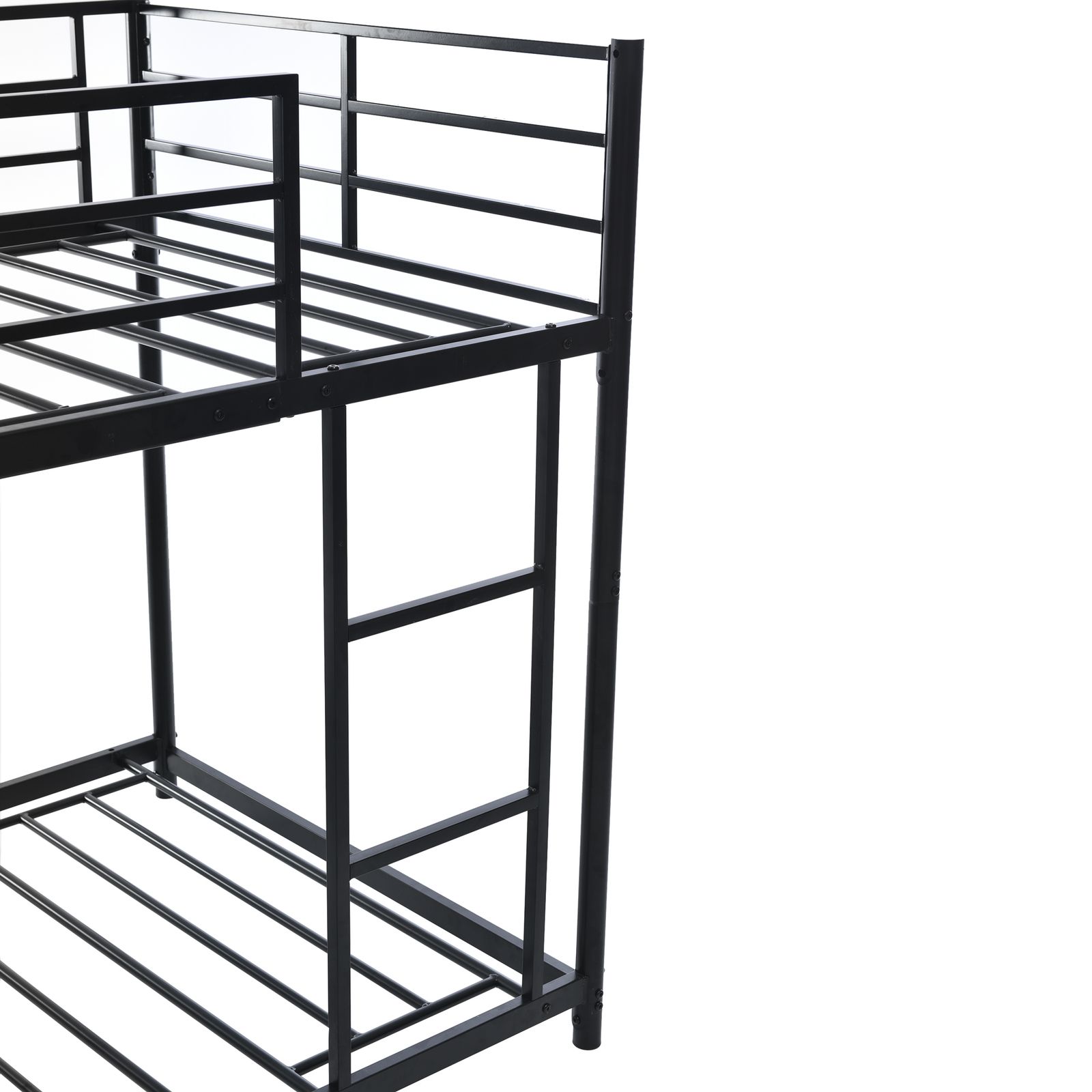 ブラック 二段ベッド 2段ベッド スチール 耐震 ベッド シング