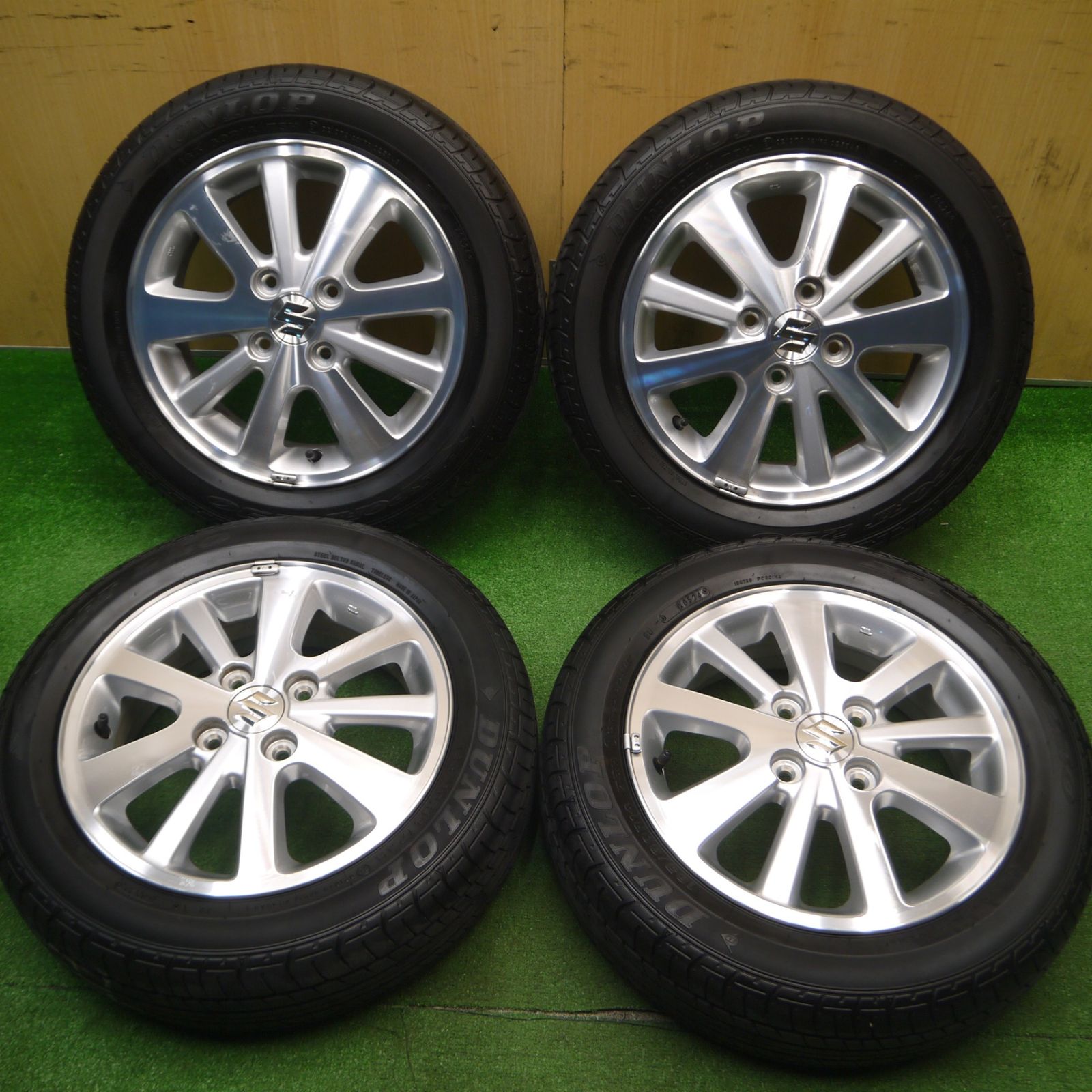 [送料無料] キレイ！24年スズキ DA17W エブリイ ワゴン 純正 165/60R14 ダンロップ SPスポーツ 230 14インチ PCD100/4H4121005Hノ