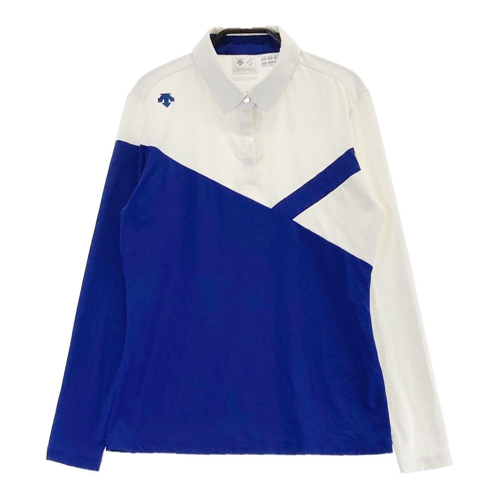 デサントゴルフ ボロシャツ ブルー 柄 Mサイズ DESCENTE GOLF デサントゴルフ 2022年モデル ハーフジップ