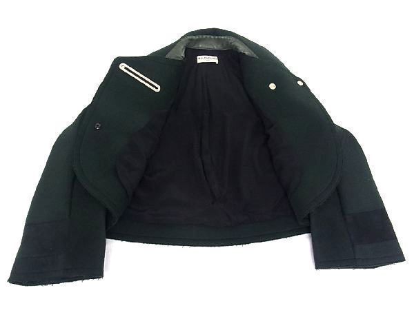 ■美品■ BALENCIAGA バレンシアガ シルバー金具 ジャケット ショートコート アウター 上着 洋服 レディース グリーン系 K5522QM