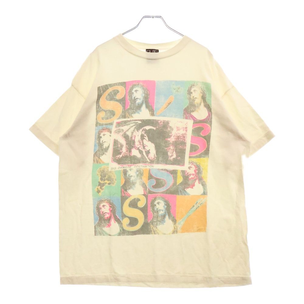 SAINT MICHAEL (セントマイケル) 24SS SW SS TEE VEGES SM-YS8-0000-C15 ヴィンテージ加工半袖Tシャツ ホワイト