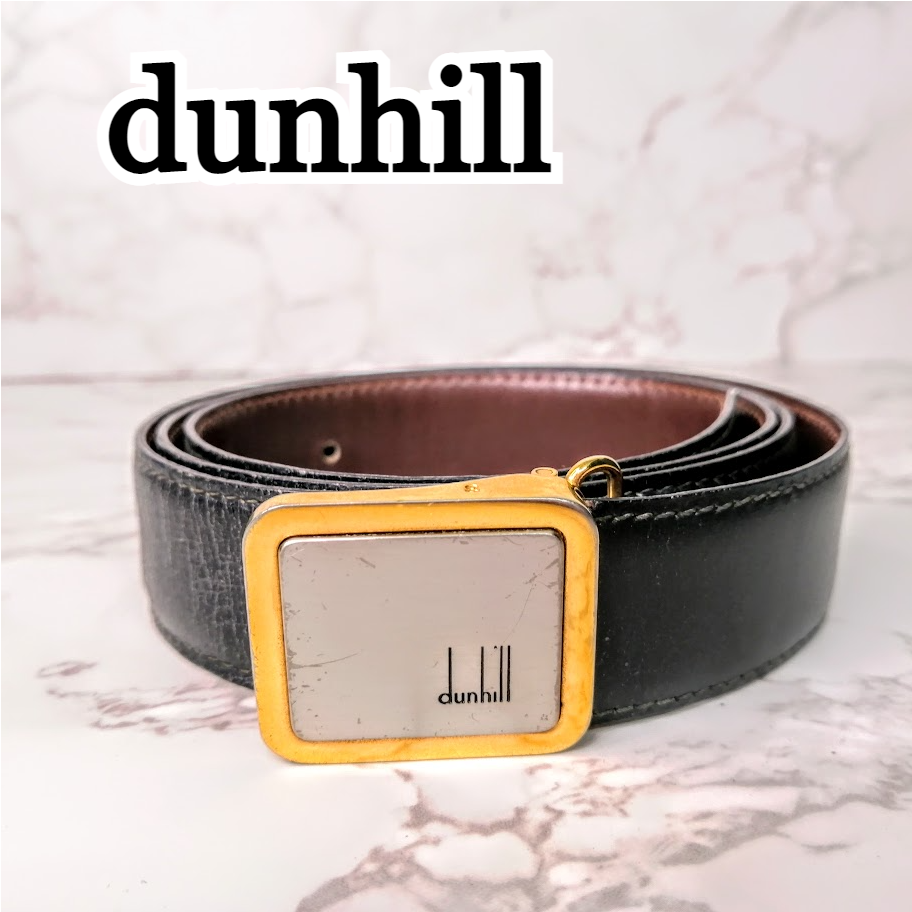 人気》dunhill ベルト ゴールド 本革 dバックル シンプル ビジネス-