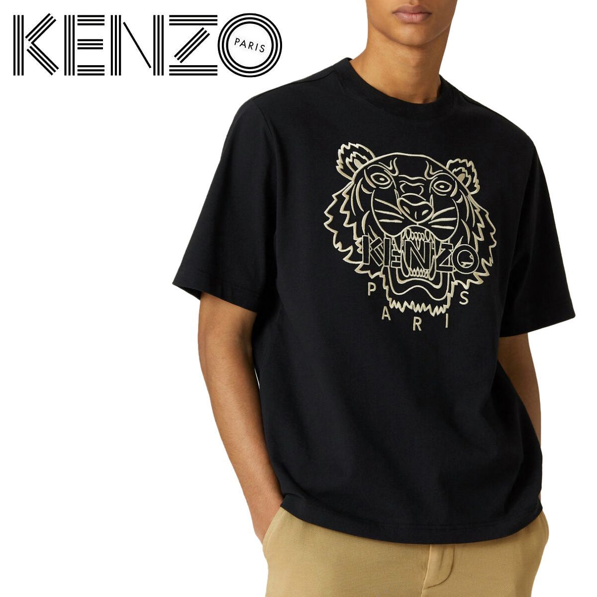41 KENZO ブラック タイガー刺繍 オーバーサイズ Tシャツ - メルカリ