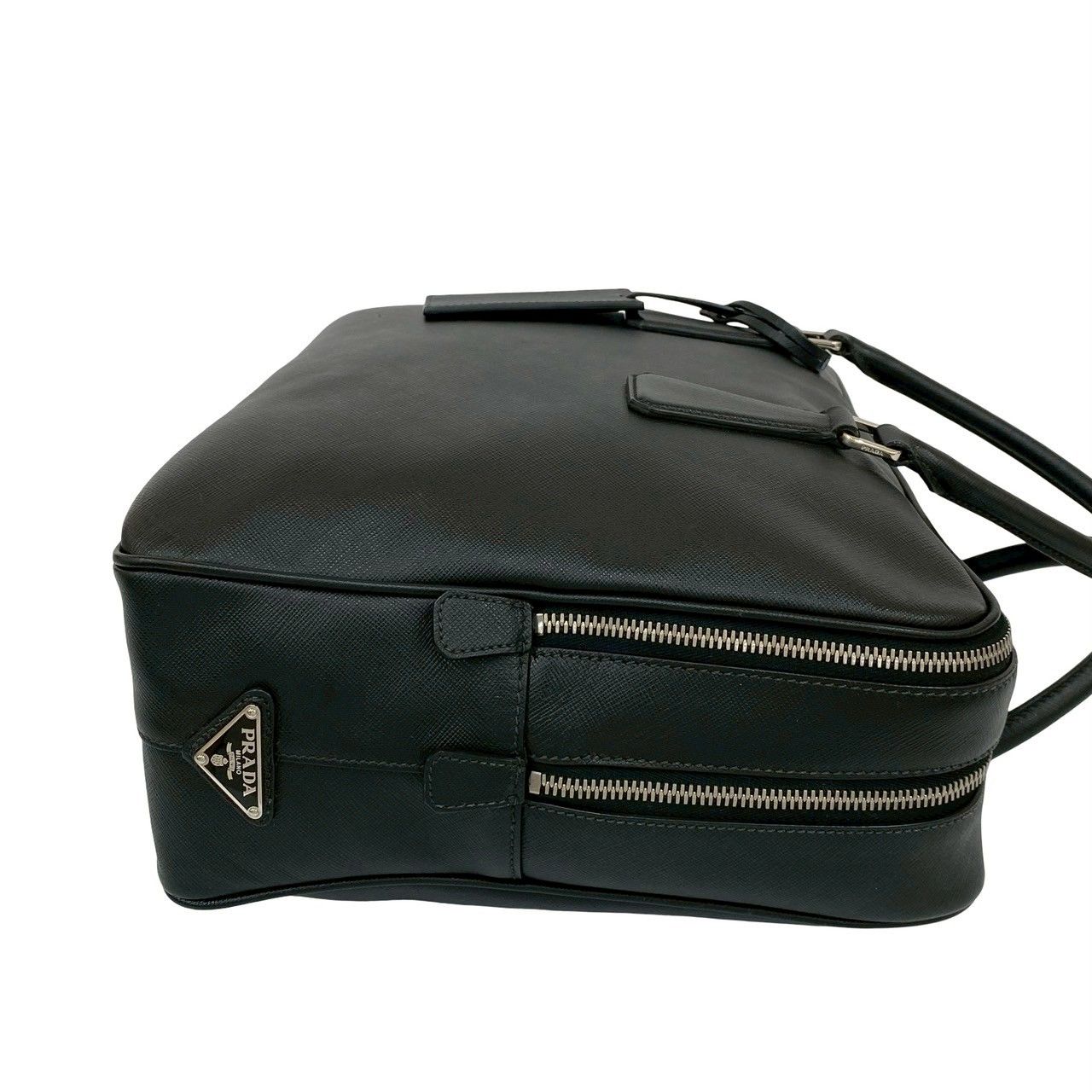 PRADA プラダ ビジネスバッグ サフィアーノレザー 2way 三角ロゴ 黒 美