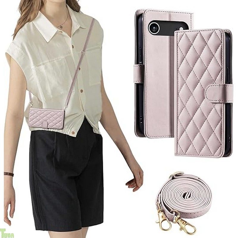 laddutoi ケース 用の iphone 17 airケース 防塵 おしゃれ ストラップ付き スタンド機能 カード収納 軽量 薄型 耐衝撃 高級PUレザー 滑り防止 財布型 内蔵マグネット 開閉式 チェック柄 上質 耐摩擦 