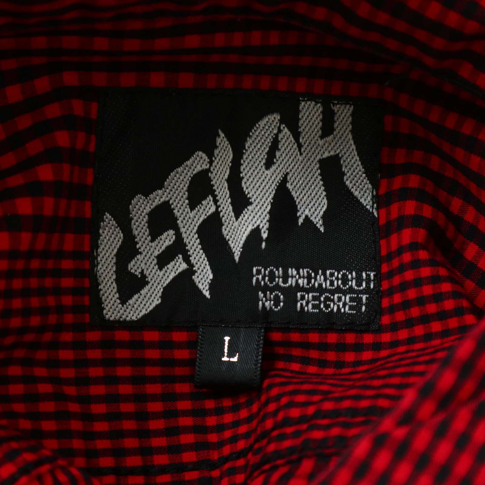 【グッドデザイン】LEFLAH レフラー　半袖シャツ　チェック　美品　刺繍　M LEFLAH レフラー 春夏☆ ロゴ刺繍 半袖 ボタンダウン チェック