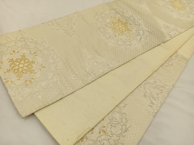 平和屋着物◎西陣 六通柄袋帯 唐織 正倉院花文 金銀糸 正絹 逸品