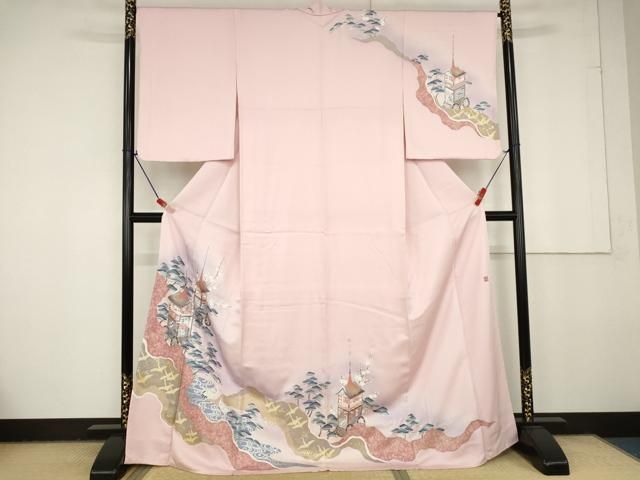 平和屋本店□極上 京都の名門ブランド 銀花仙 訪問着 草花文 暈し染め