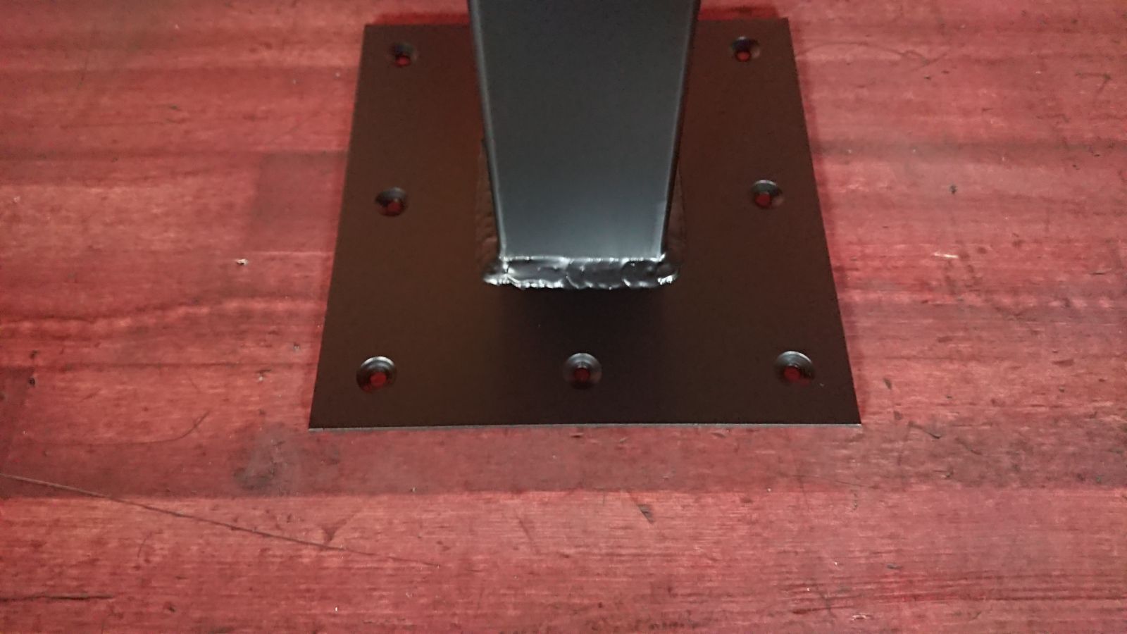 マットブラックでアイアンな極太鉄脚 50×100×650mm 波型 4