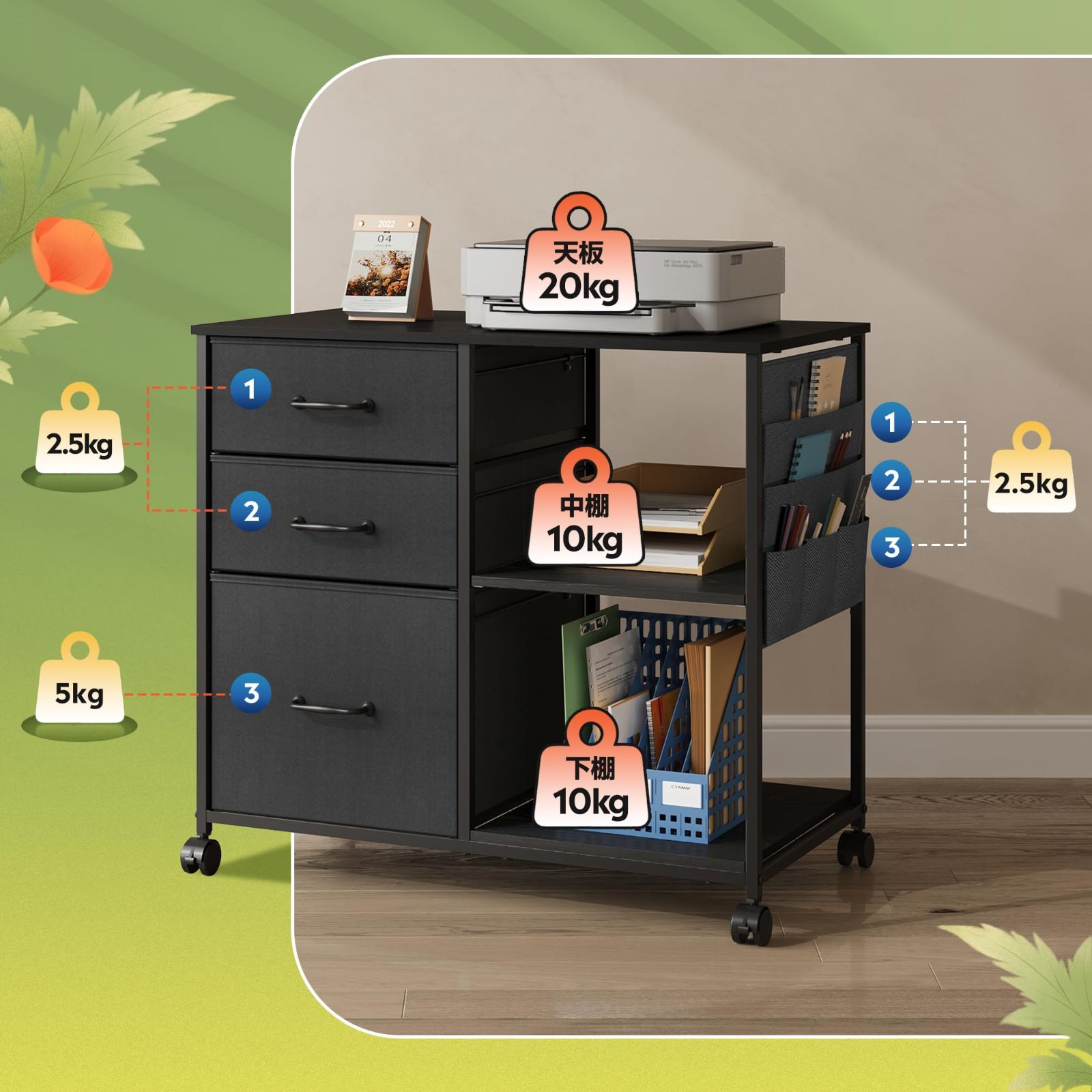 デスクワゴン キャビネット