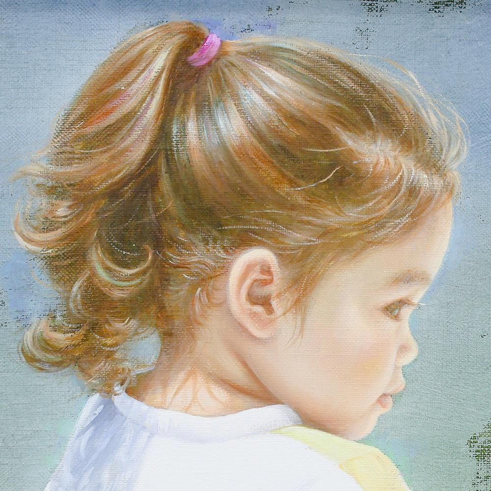 真作】【WISH】藤岡心象「プロフィール」油彩 3号 一枚の絵取扱