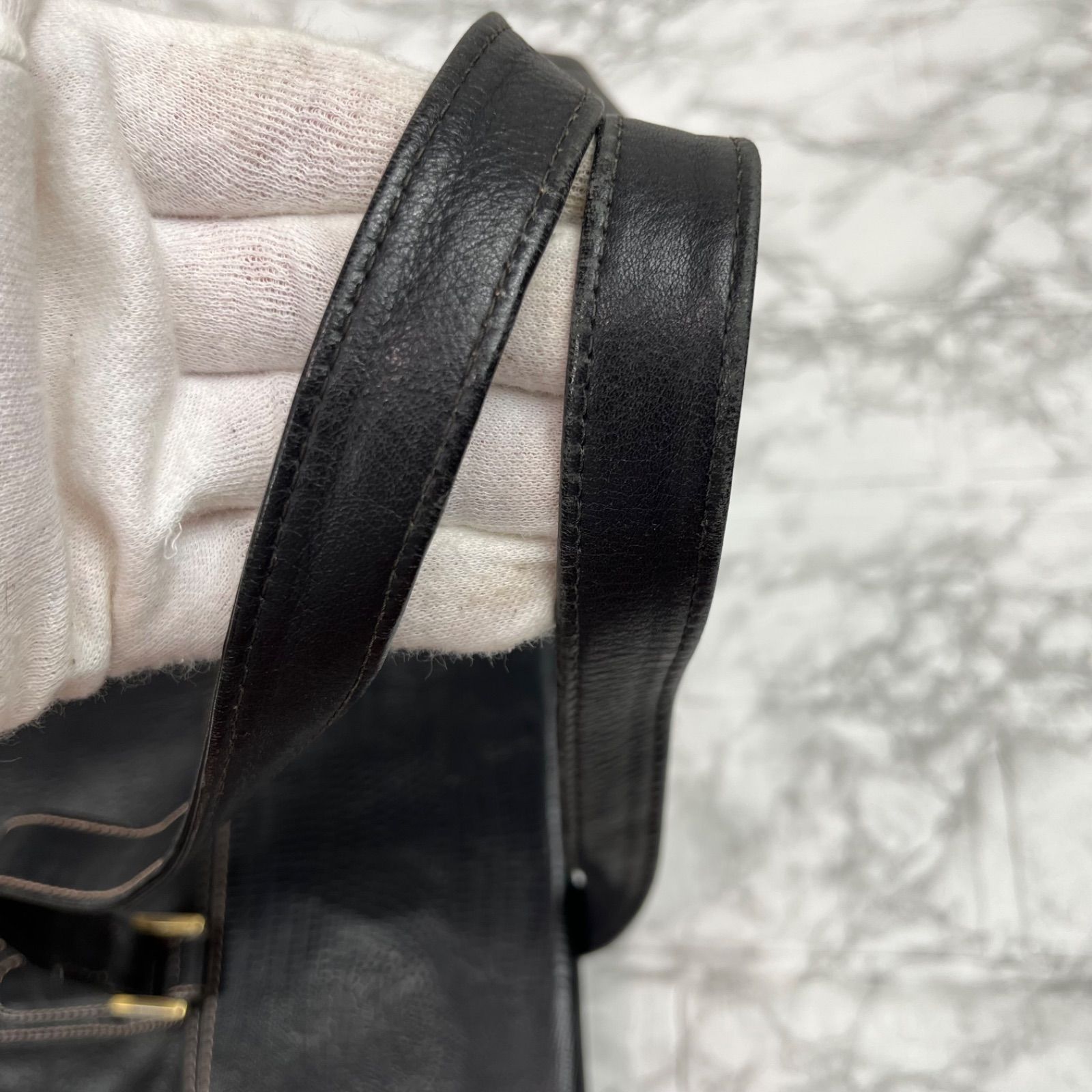 LANVINランバン　レザー　トートバッグ　ショルダー　ブラック 163 大容量 LANVIN en Bleu ランバンオンブルー トートバッグ A4 ショルダー