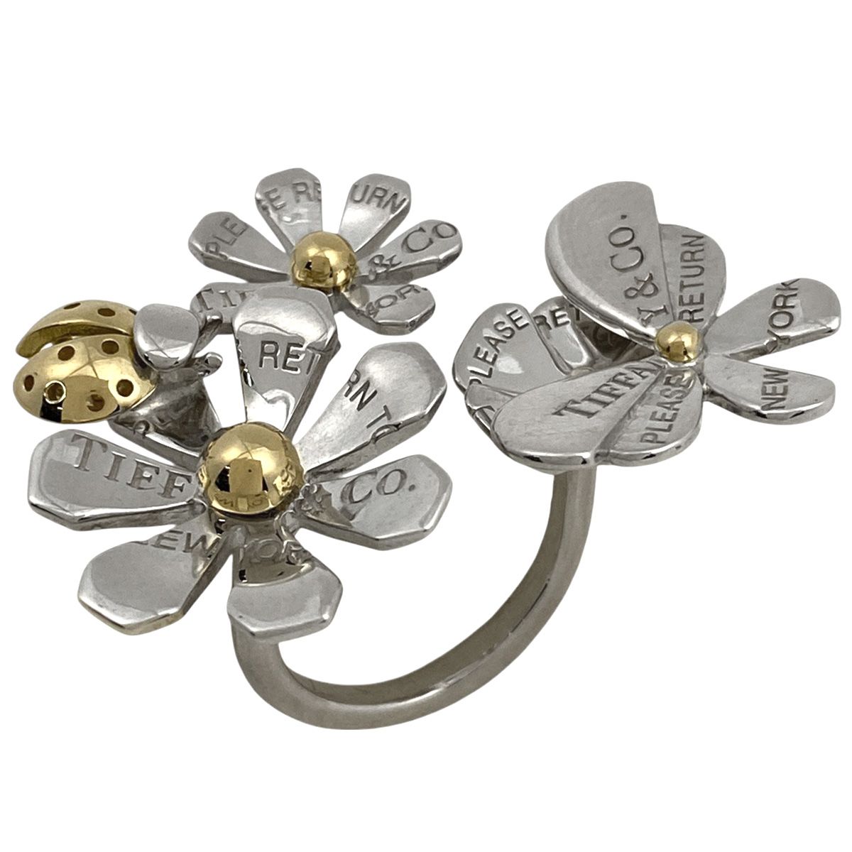 ティファニー TIFFANY&Co. フラワーモチーフ リング ロゴ 蝶々