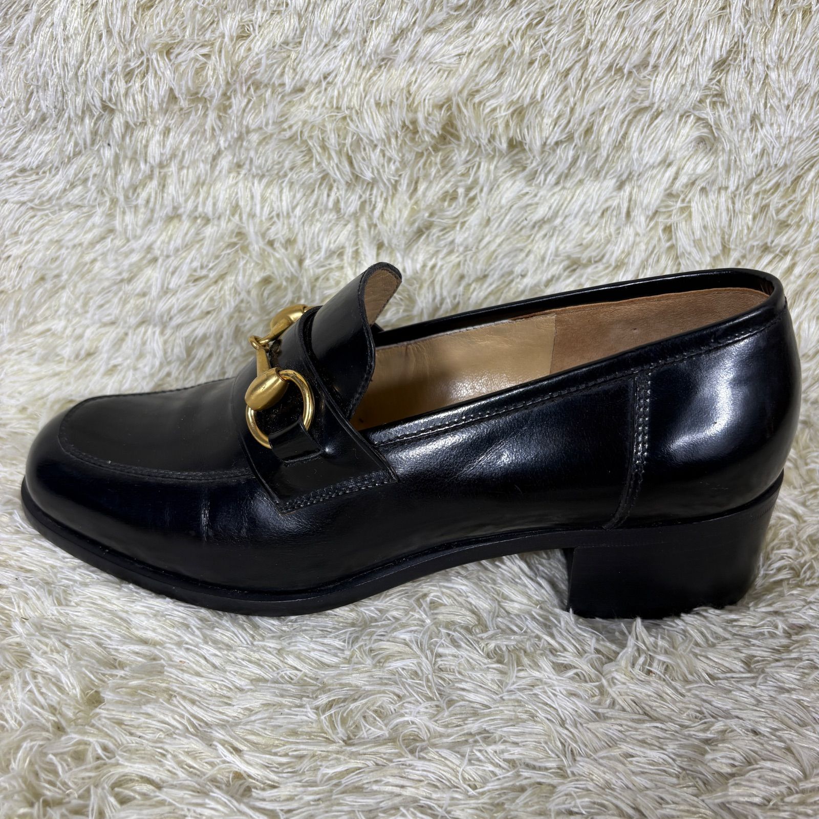 GUCCI グッチ ホースビットローファー レザー ゴールド金具