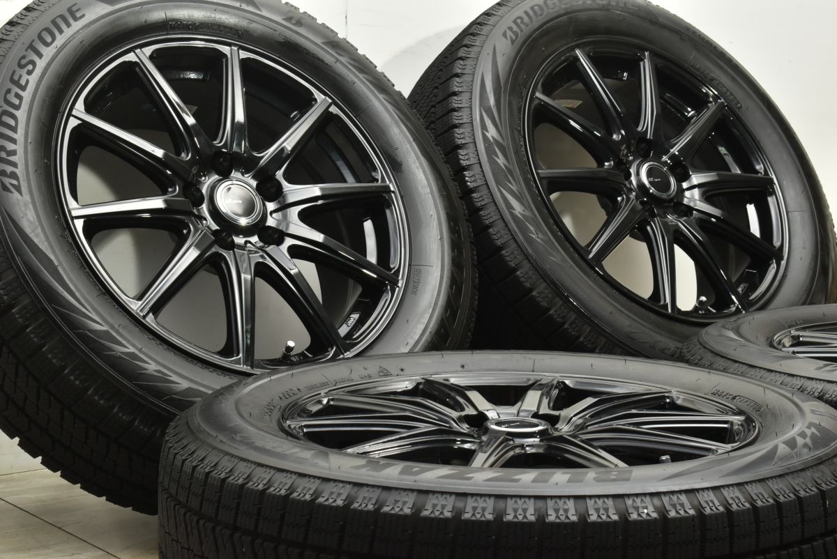 製 バリ溝 AZスポーツ 17in 7J 38 PCD114.3 ブリヂストン ブリザック VRX2 225 60R17 アルファード ヴェルファイア デリカD 5