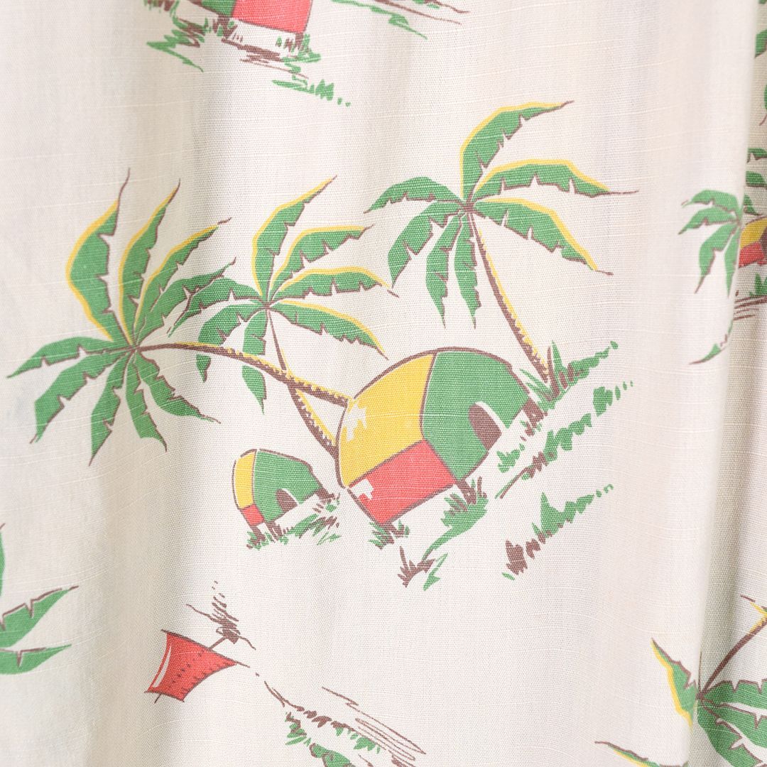 50s BRENT 激レア総柄長袖アロハシャツ