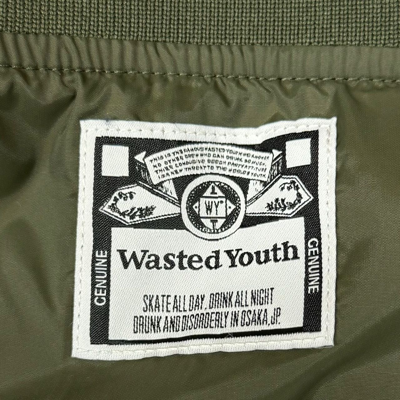 QUILT PUFF JACKET WASTED YOUTH Wasted Youth Quilt Puff Jacket Navy L