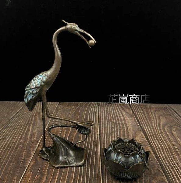 美術品・アンティーク・コレクション 鶴の蓮華炉 香炉 香道具 工芸品