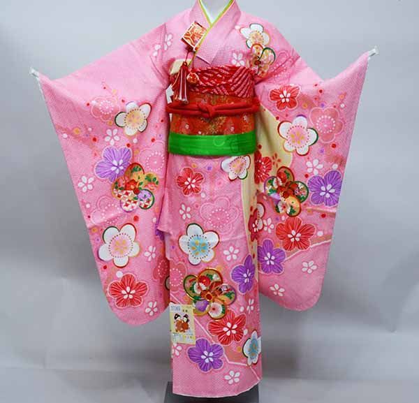 七五三 七歳 女児 女の子 正絹 着物フルセット 着物は陽気な天使 絵羽