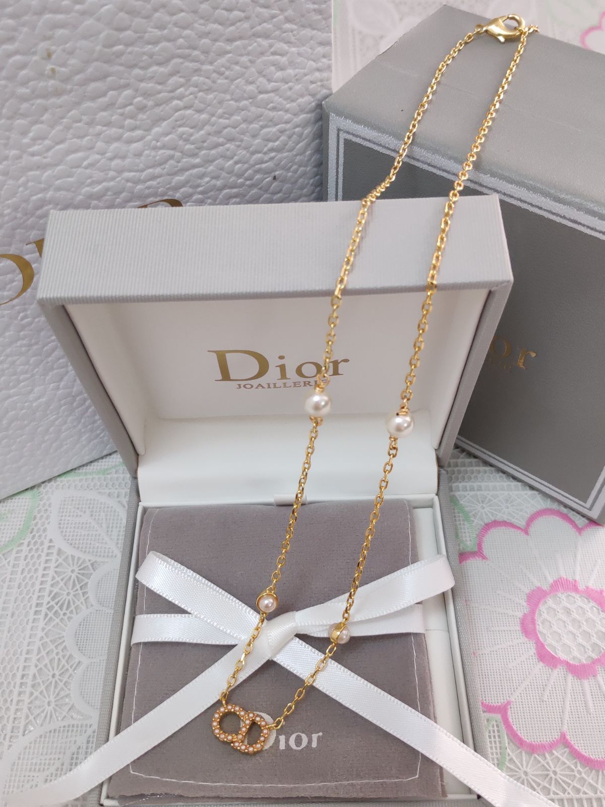 極美品　クリスチャンディオール　パール　クリスタル　ネックレス　CD 楽天市場】Christian Dior クリスチャンディオールホワイト