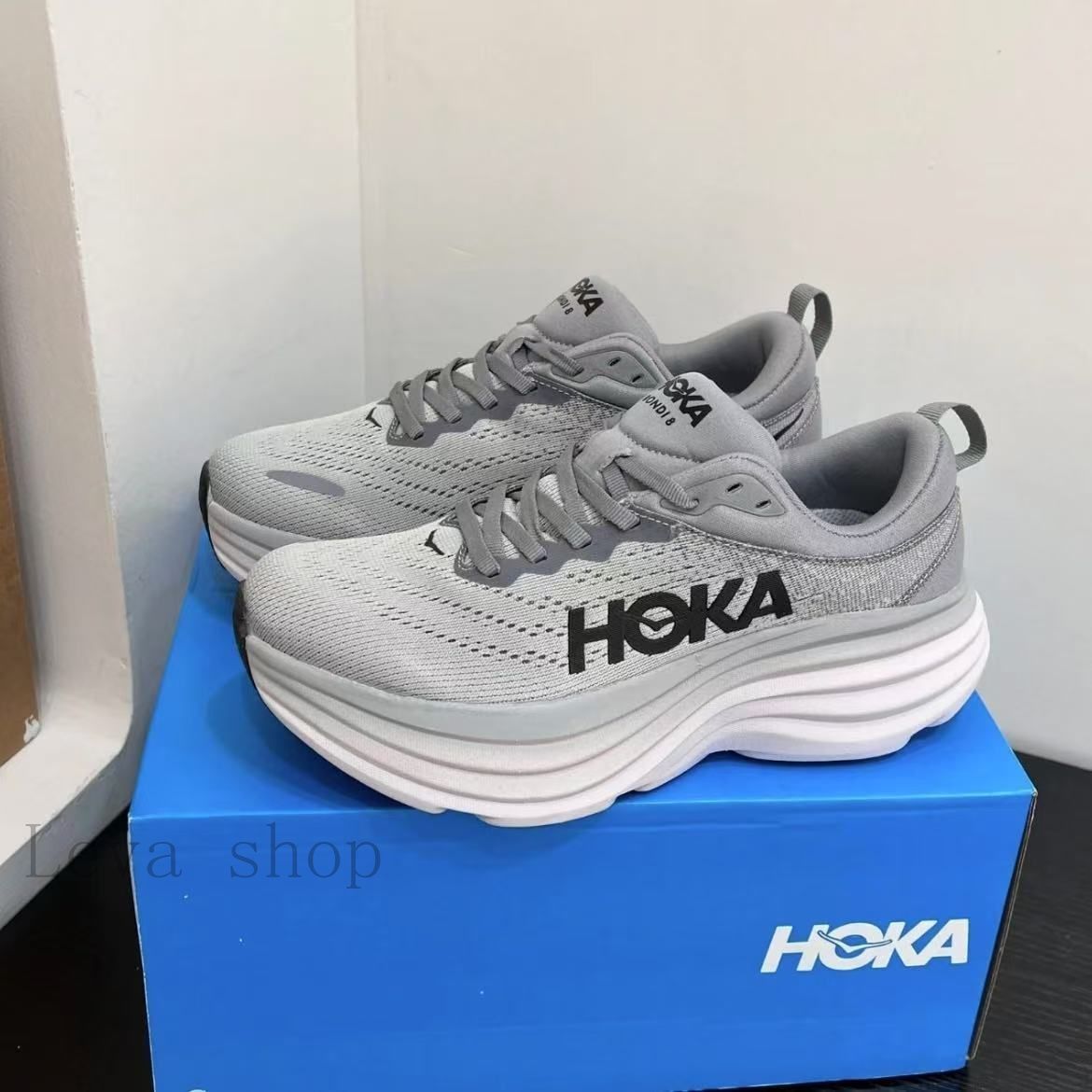 ホカオネオネ ボンダイ８ Hoka One One Bondi 8 グレー ホワイト レギュラー 22-29cm在庫
