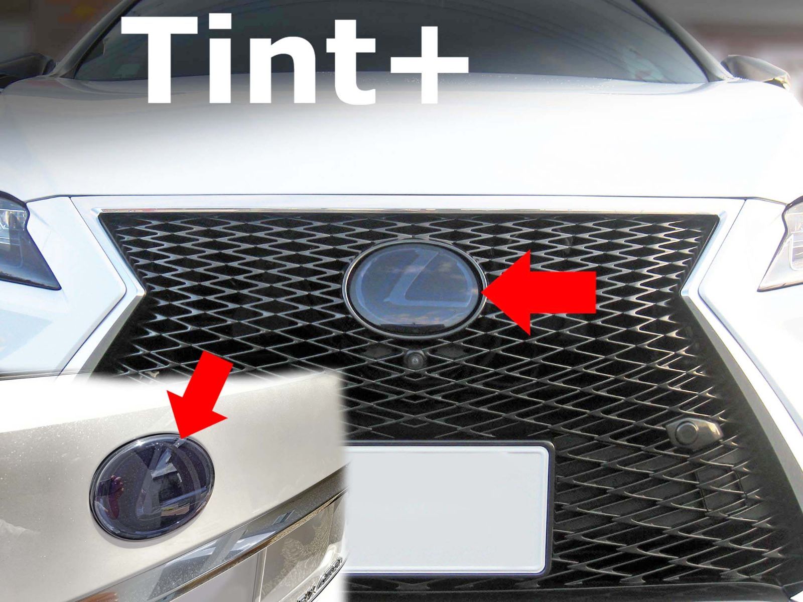 Tint+カット済み エンブレム スモークフィルム レクサスRX 20系(スモーク20％ 前後セット) RX200t/RX350/RX450h AGL20W/GGL20W/GYL20W型