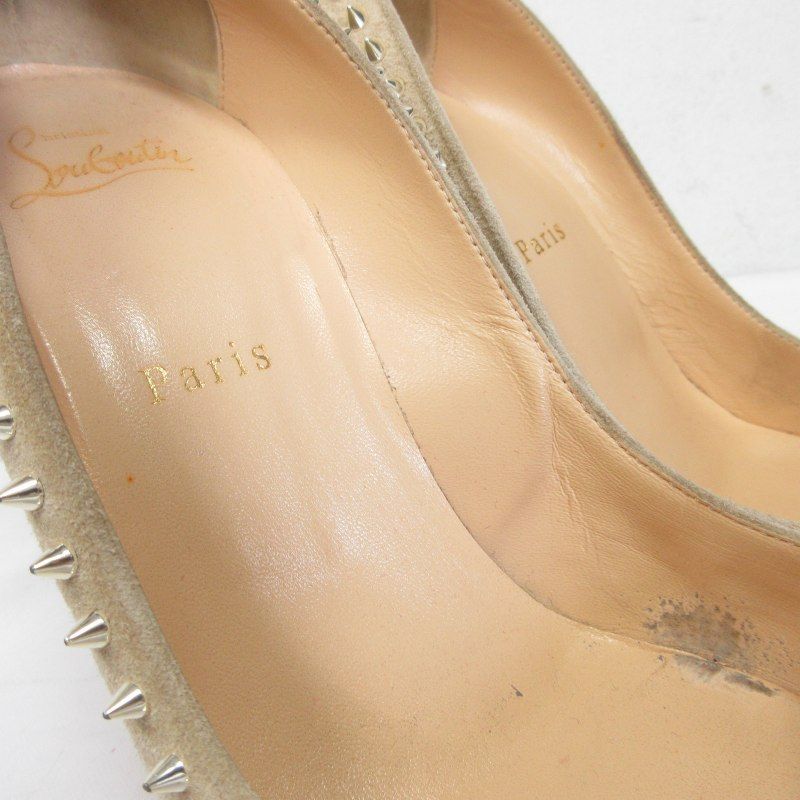 クリスチャンルブタン　アンジェリーナ　35 バレリーナ - ナッパレザー - ベージュ- Christian Louboutin