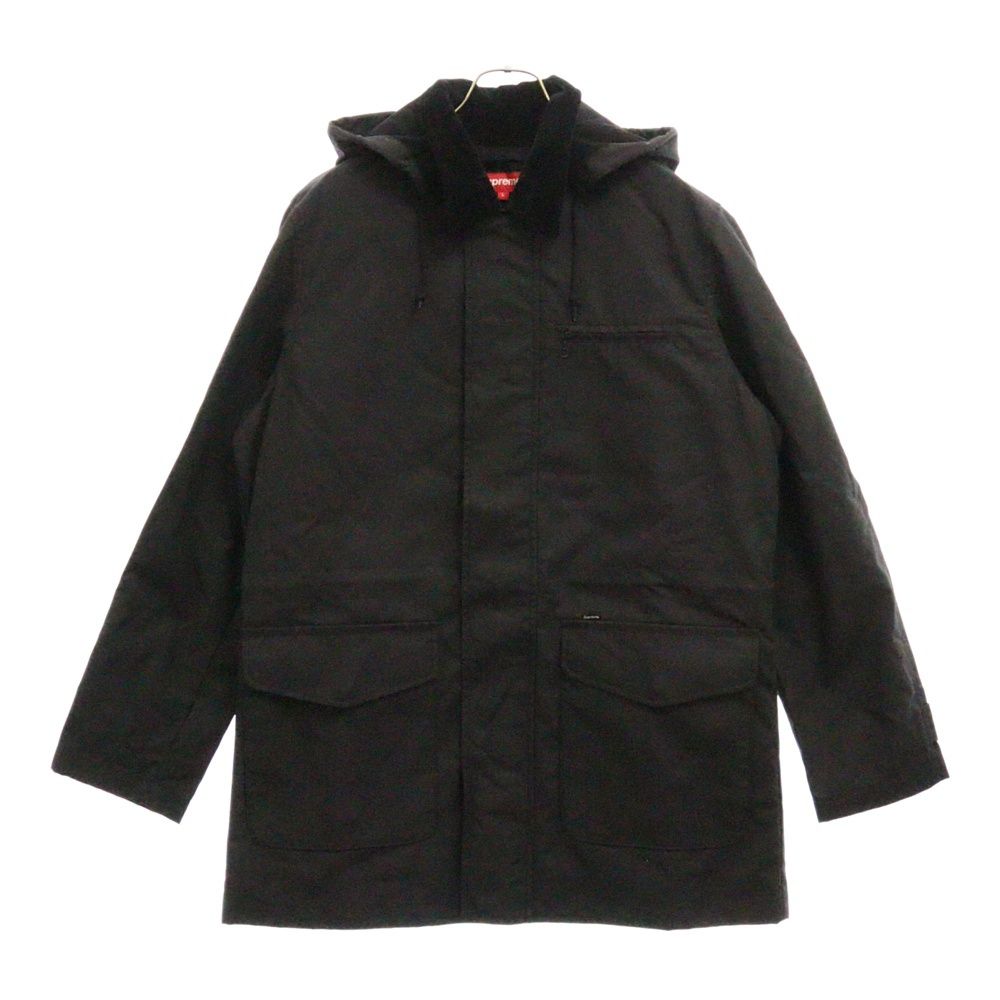 SUPREME シュプリーム 14AW Dry Wax Barn Coat 襟コーデュロイ ドライワックス バーンコート ブラック