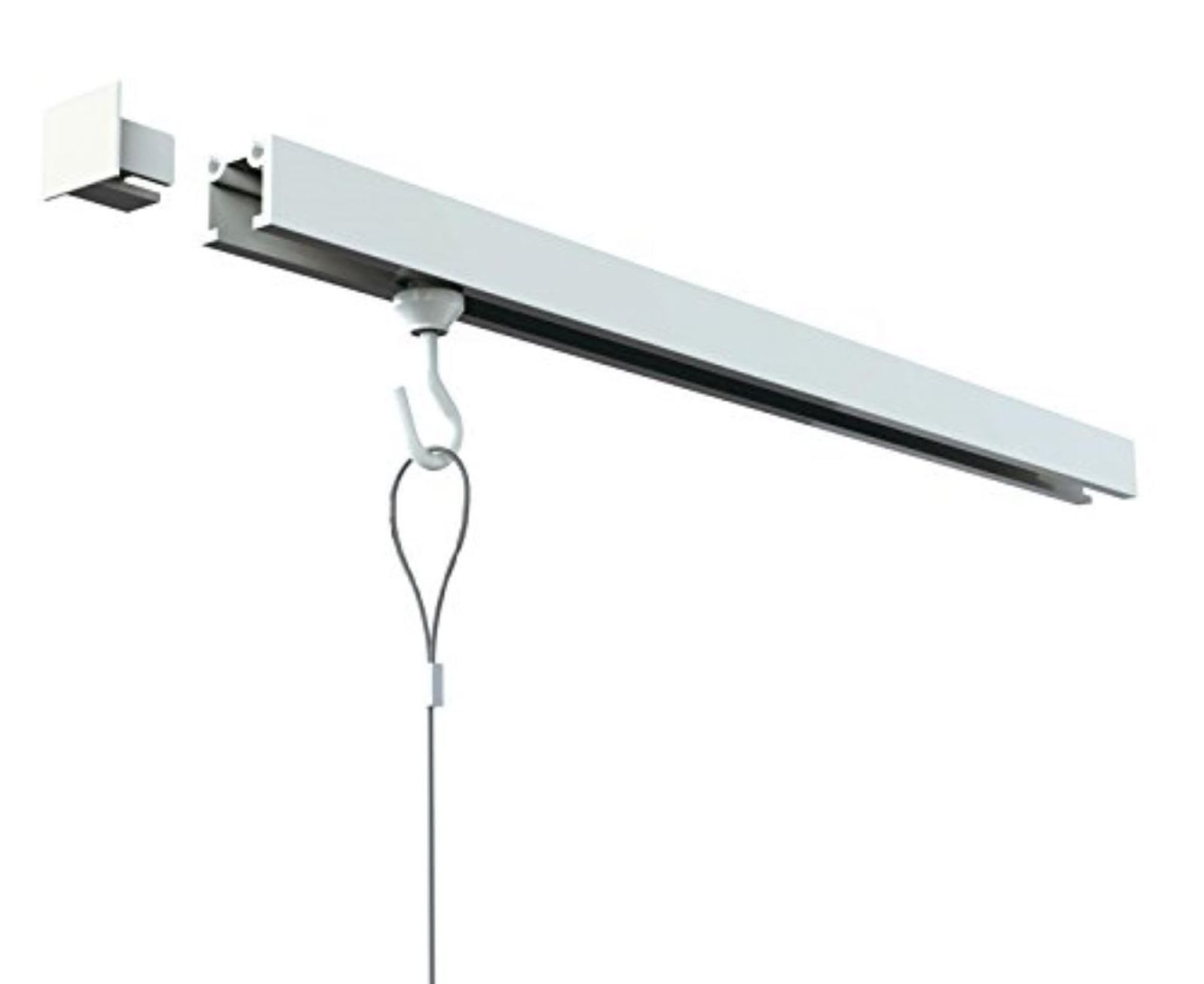 福井金属工芸 C-11型ピクチャーレールセット 幅100cm ホワイト 天井用 額 絵画展示 後付け 必要なパーツ全てセット 3353-W-1