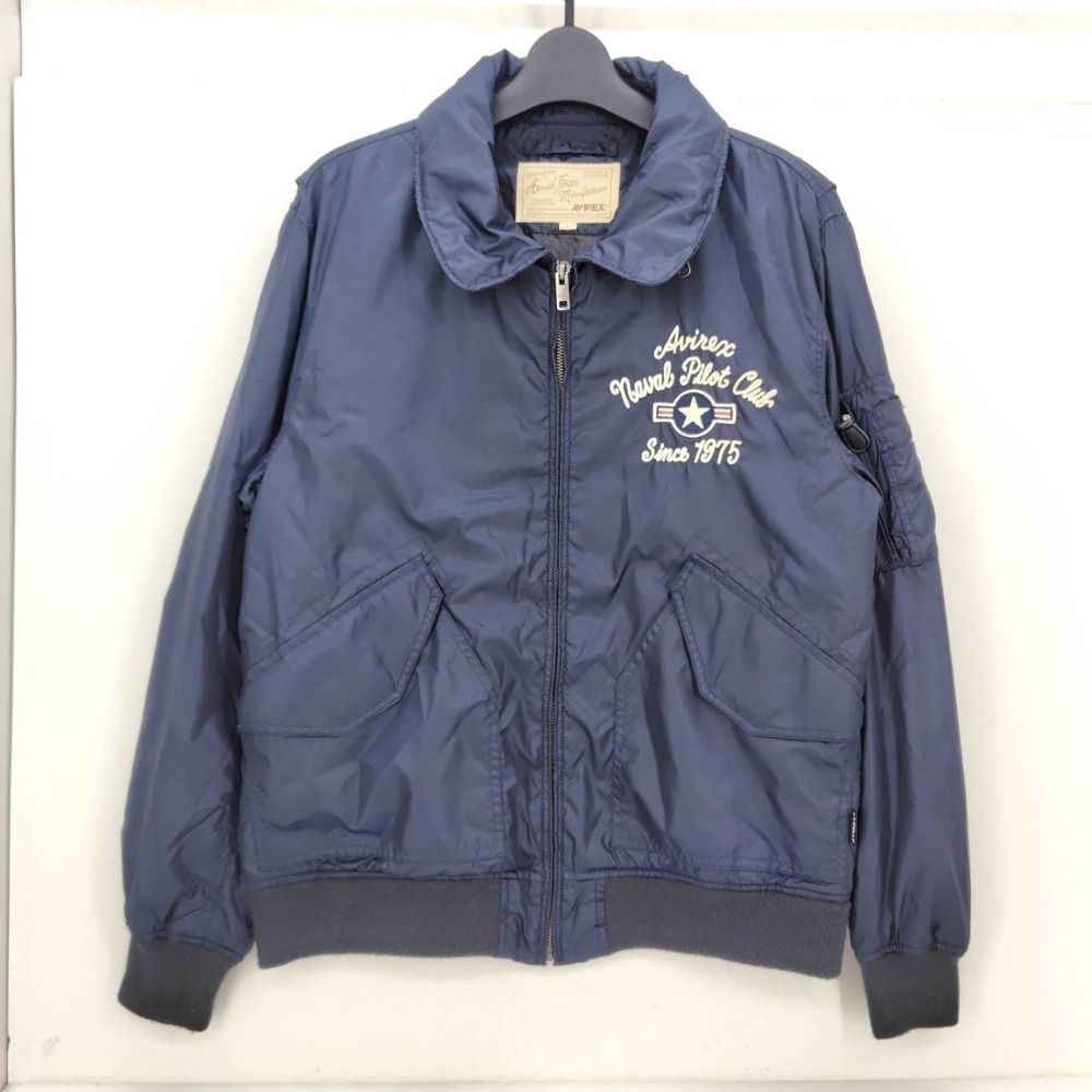 05w15915 アヴィレックス AVIREX MA-1 ボンバージャケット ネイビー L 中国製 メンズ ミリタリージャケット ポリエステル 6182143 品