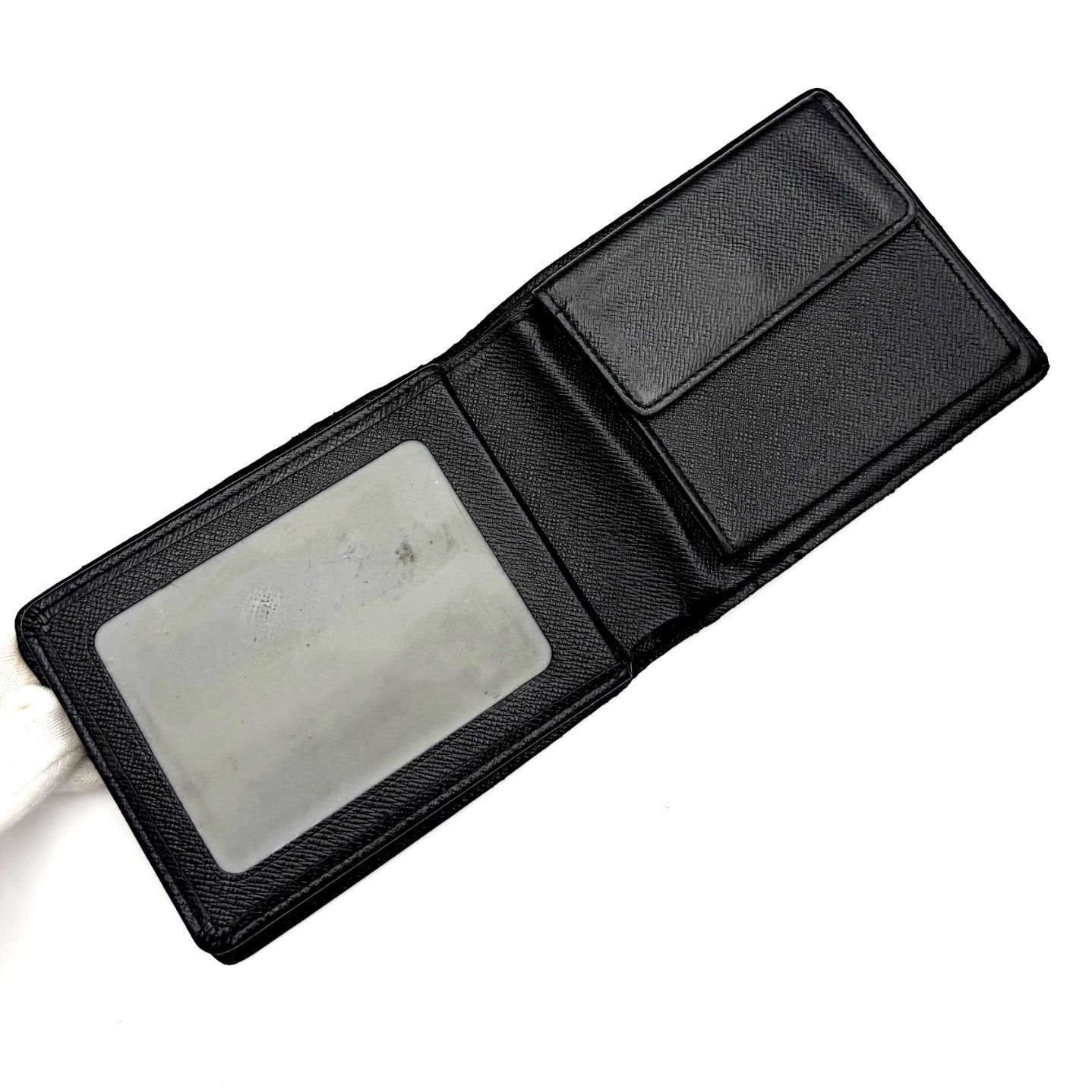 ルイヴィトン ダミエ 二つ折り財布 ブラック マネークリップ 小銭入れ