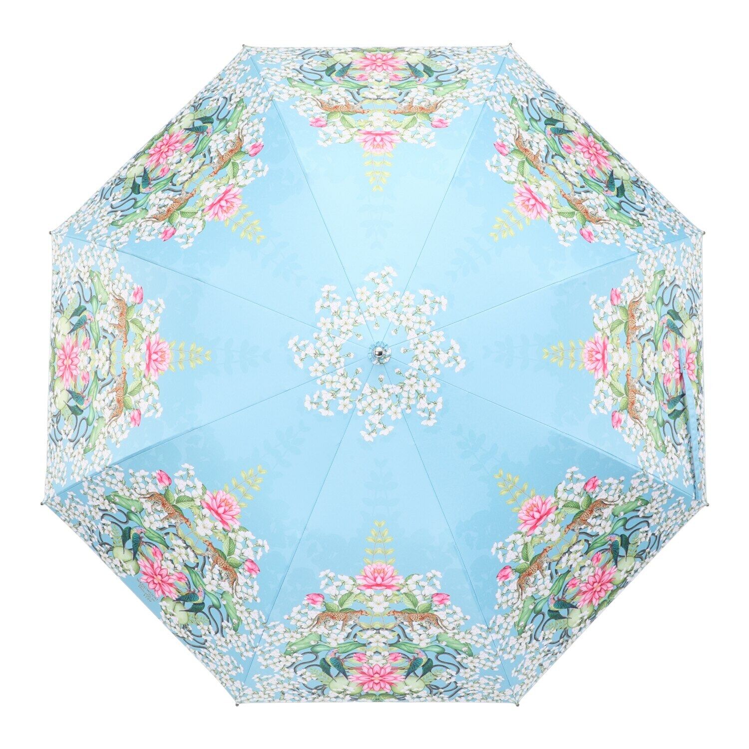 WEDGEWOOD ウェッジウッド 楽折り 晴雨兼用折りたたみ日傘 収納バッグ付 ライトブルー メナジェリー ￥12 100-