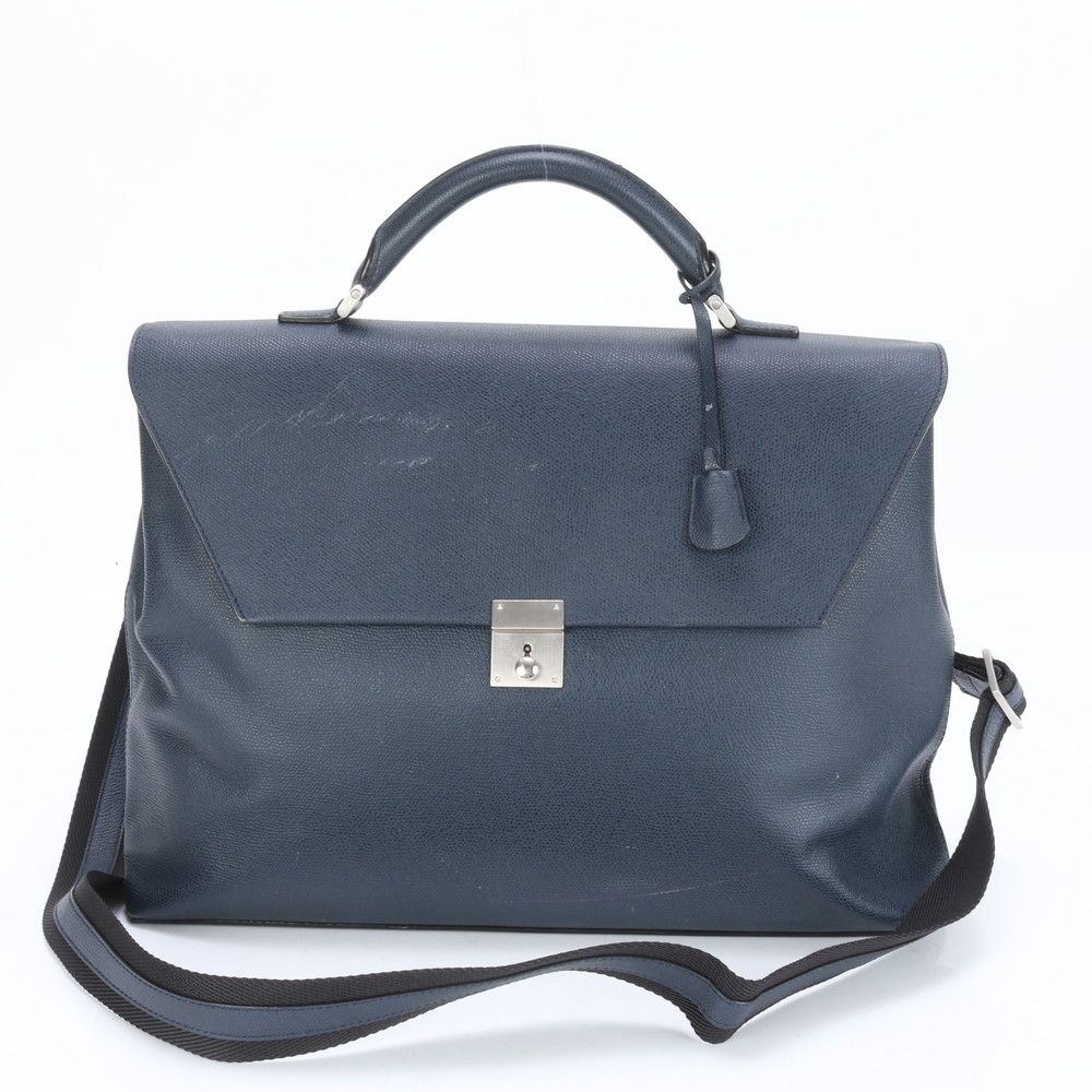 極美品 ヴァレクストラ レザー 2WAY ビジネス バッグ ブリーフケース 斜め掛け ショルダー 書類鞄 トート 通勤 A4 メンズ ELE BO29-5【中古】