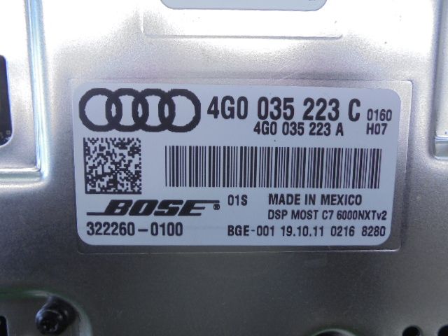 3FP1623 AND6 アウディ A6アバント DBA-4GCHVS 2012年 FSIクワトロ BOSE オーディオアンプ 4G0035223C