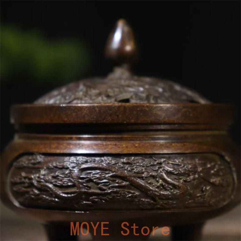 銅器 龍鳳盤香炉 薫香炉 香具 香道具 装飾品 工芸品 美術品 置物 銅器 香炉 龍鳳薫香炉 盤香炉 茶道香炉 装飾品 工芸品 置物