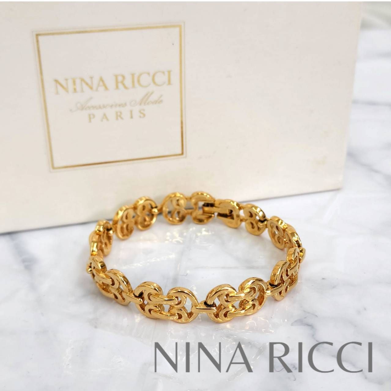 NINA RICCI ニナリッチ ブレスレット ゴールドカラー アンティーク