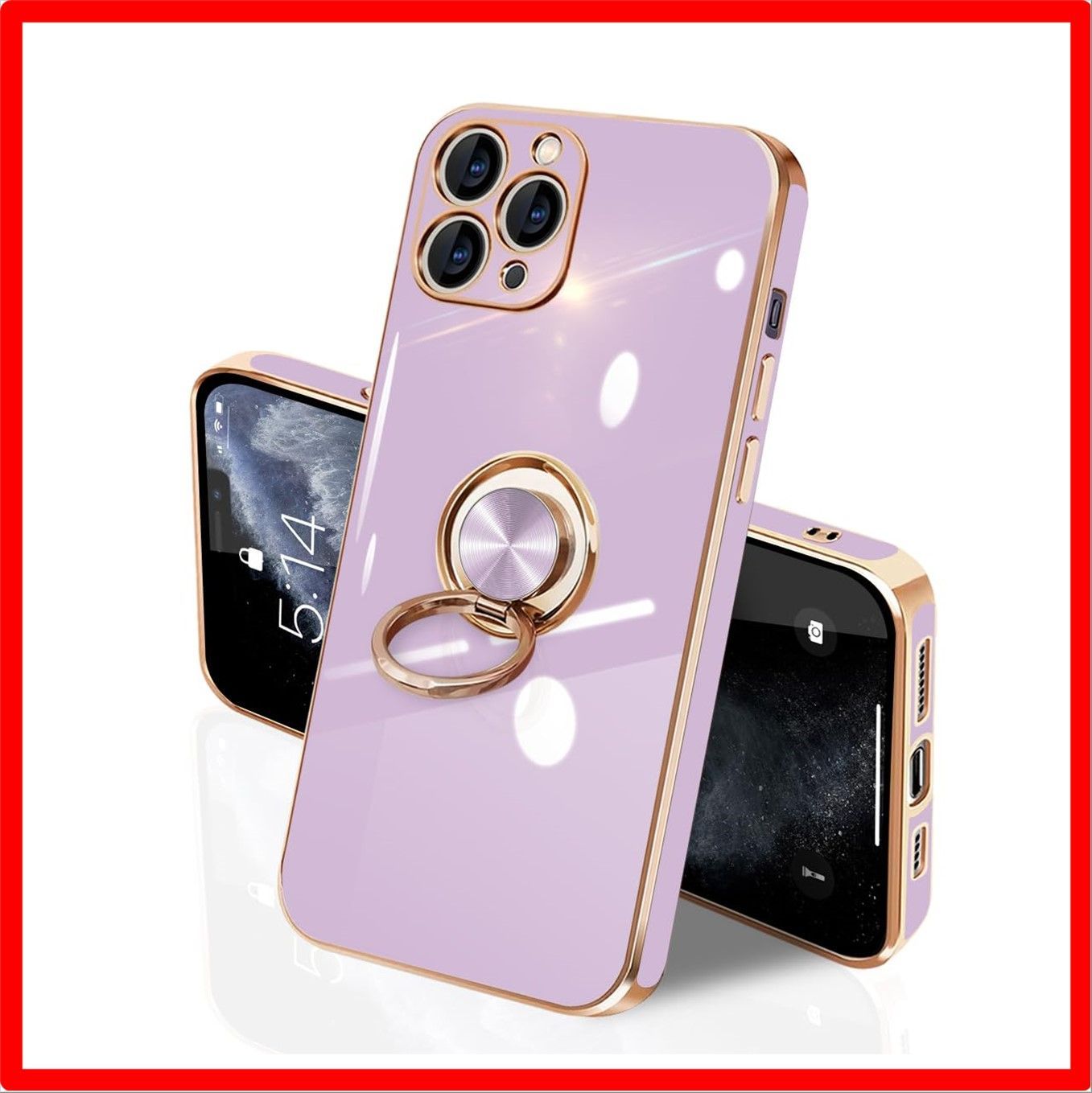 【セール中】 iPhone 11 ProMax_パープル iPhone 11ProMax ケース リング付き イフォン11ProMax リング TPU カバー 
